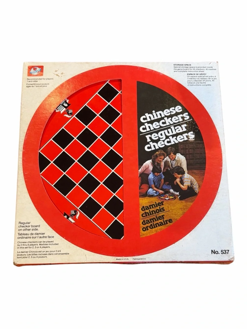 VINTAGE BOXED BOARD GAME CHINESE CHECKERS REGULAR CHECKERS OHIO ART 537 2 IN 1